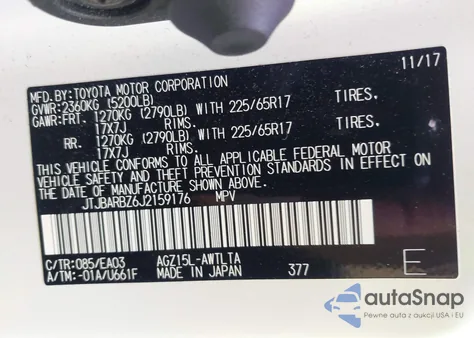 2018 Lexus Nx 300 from USA, damaged, VIN JTJBARBZ6J2159176